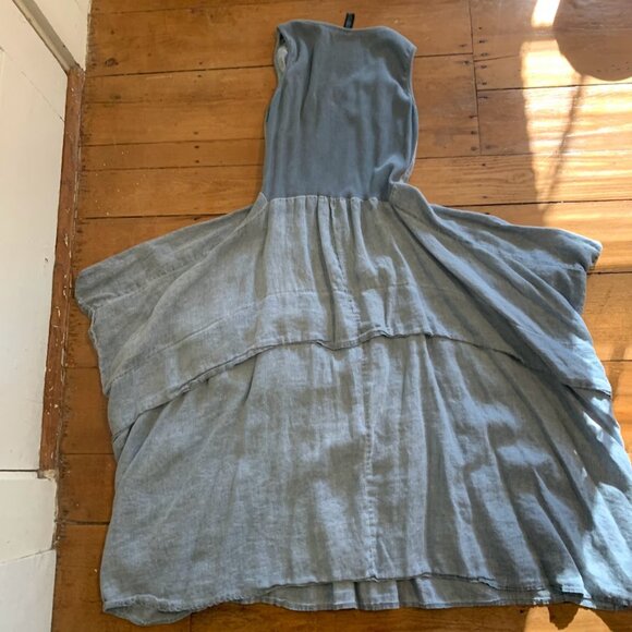 Inizio | Gray Linen Flutter Dress Medium - Picture 5 of 5
